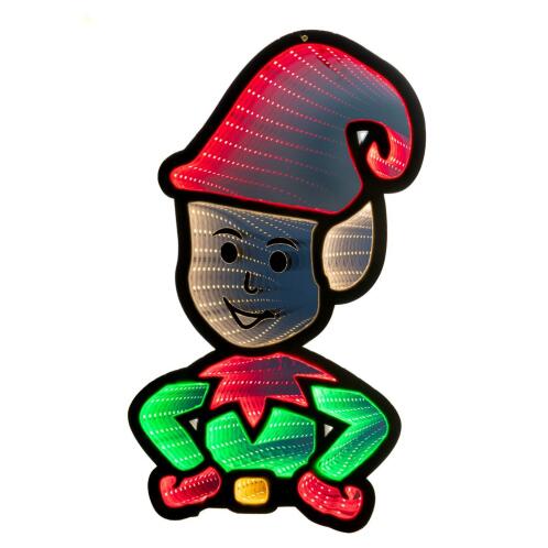 Infinity Φωτιζόμενο Χριστουγεννιάτικο Elf Διπλής Όψης 25x42εκ.