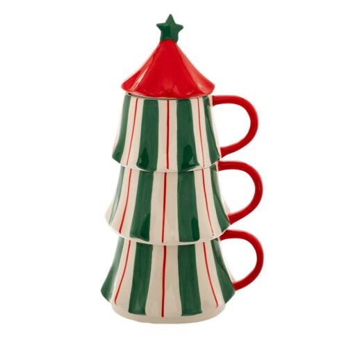 ΣΕΤ 3 ΠΡΑΣΙΝΕΣ ΛΕΥΚΕΣ ΡΙΓΕ ΚΕΡΑΜΙΚΕΣ ΚΟΥΠΕΣ ΣΕ ΣΧΗΜΑ ΕΛΑΤΟΥ 15,5Χ13Χ27ΕΚ