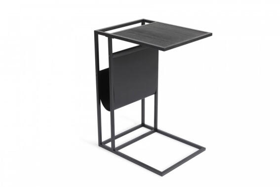 Lifa-Living Βοηθητικό Τραπεζάκι με Θήκη  για Περιοδικά 35 x 45 x 63 cm - Μαύρο 8720195389781