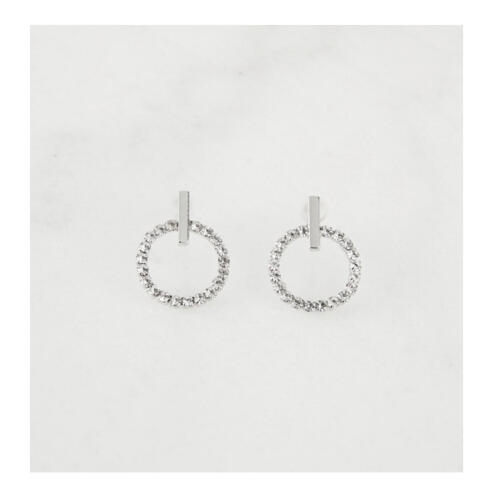 Alevine Jewellery Σκουλαρίκια Alevine Jewellery Eloise με Κρύσταλλα Ζιργκόν Χρώματος Ασημί 8720195389972