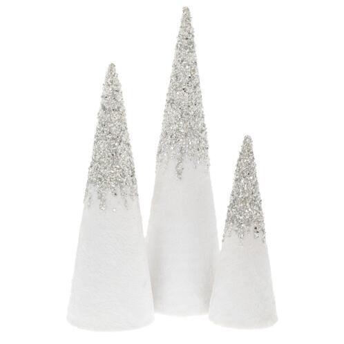 ΣΕΤ 3 ΛΕΥΚΟΙ ΑΣΗΜΙ ΥΦΑΣΜΑΤΙΝΟΙ ΚΩΝΟΙ 10Χ31  14Χ42  15Χ52ΕΚ