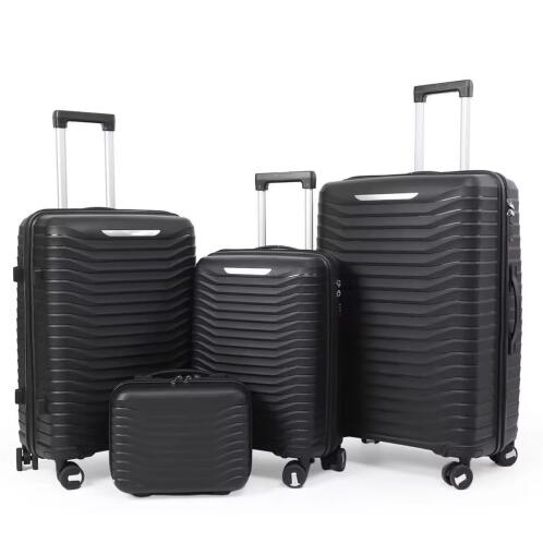 A.I Βαλίτσες Ταξιδιού με 4 Ρόδες 74x50x30 65x44x27 55x38x23 25x32x16εκ Σετ 4τμχ Μαύρο
