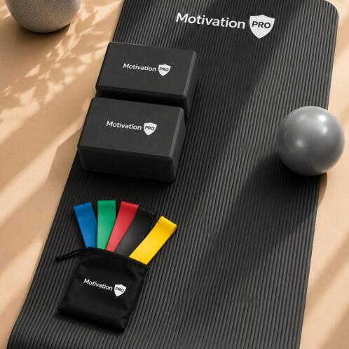 MotivationPro Yoga & Pilates Set – Πλήρες Σετ για Yoga, Pilates & Ενδυνάμωση - Μαυρο