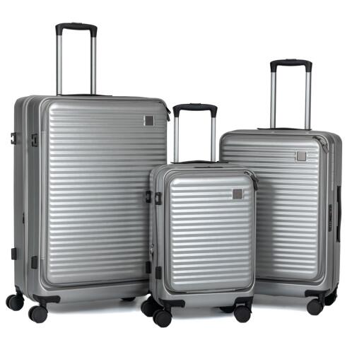 ΣΕΤ 3 ΣΚΟΥΡΟ ΑΣΗΜΙ ΒΑΛΙΤΣΑ ΜΕ 4ΡΟΔΕΣ 50 61 71ΕΚ ΜΕ ΑΝΟΙΓΜΑ ΑΠΟ ΠΑΝΩ