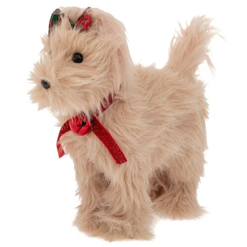 ΜΠΕΖ ΥΦΑΣΜΑΤΙΝΟΣ ΣΚΥΛΟΣ ΜΕ ΚΟΚΚΙΝΟ ΠΕΡΙΛΑΙΜΙΟ ΚΑΙ ΚΑΡΟ ΦΙΟΓΚΑΚΙ ΣΤΑ ΜΑΛΛΙΑ 31Χ11Χ32ΕΚ