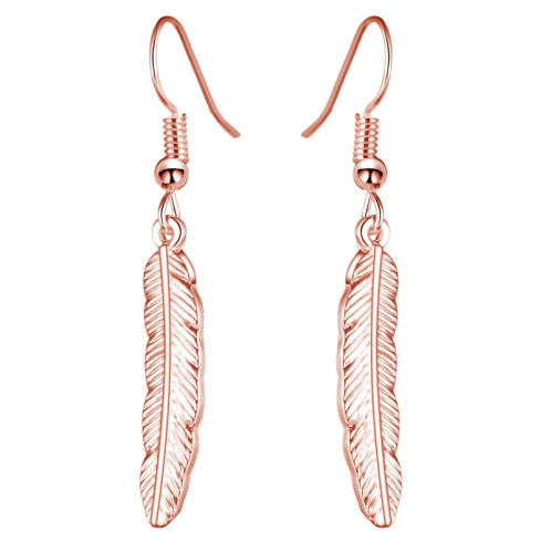 Philip Jones Σκουλαρίκια Φτερά Χρώματος Ροζ - Χρυσό