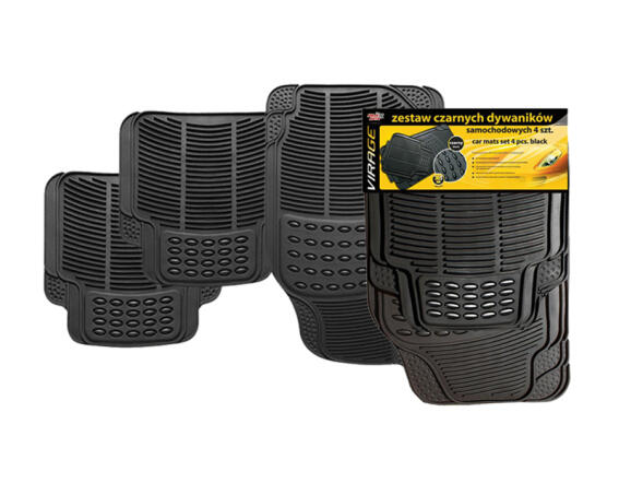 Moje Auto 93-011 Πατάκια Αυτοκίνητου Σετ 4 Τεμαχίων Μαύρα