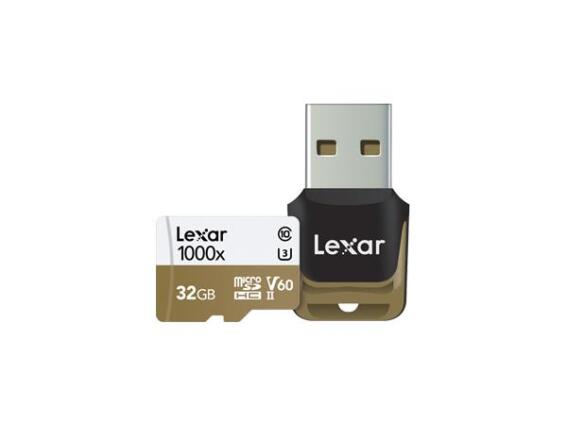 Lexar Professional 1000x microSDHC™ UHS-II cards (150MB/s) + reader 32GB
