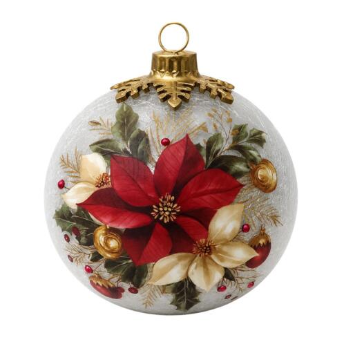 A.I. Decoration 93959 Γυάλινη Μπάλα Αλεξανδρίνα LED Φώς Μπαταρίας Ø15χ16,5εκ.