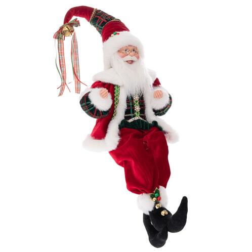 A.I. Decoration 93998 Άγιος Βασίλης Καθιστός Καρώ 45εκ. Κόκκινος