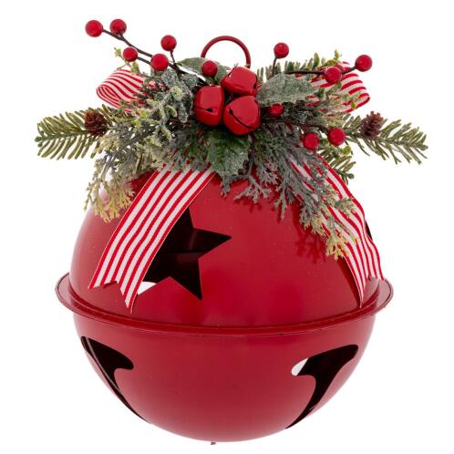 A.I. Decoration 94028 Κουδούνα Κρεμαστή Στολισμένη 35Χ35Χ45εκ. Κόκκινη