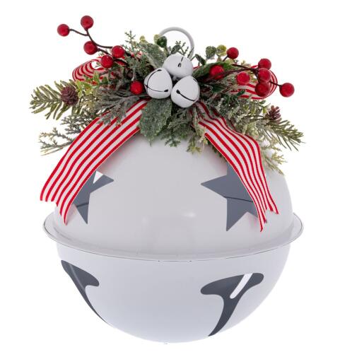 A.I. Decoration 94030 Κουδούνα Κρεμαστή Στολισμένη 35Χ35Χ45εκ. Λευκή