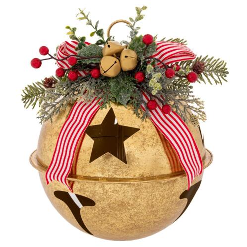 A.I. Decoration 94031 Κουδούνα Κρεμαστή Στολισμένη 35Χ35Χ45εκ. Χρυσή