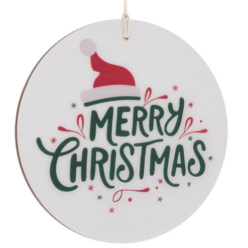 ΞΥΛΙΝΟ ΚΡΕΜΑΣΤΟ ΣΤΟΛΙΔΙ MERRY CHRISTMAS Φ20ΕΚ