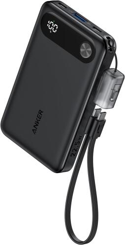 ANKER POWERBANK 10K 22.5W USB-C CABLE BLACK