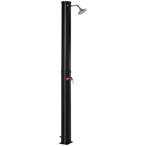 Outsunny Outdoor Solar Θερμαινόμενο Ντους 55° με δοχείο και μίξερ 35 λίτρων, μαύρο A20-240