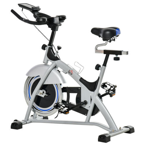 HomCom Ποδήλατο Spinning Μαγνητικό με Ροδάκια A90-254 Ασημί Μαύρο