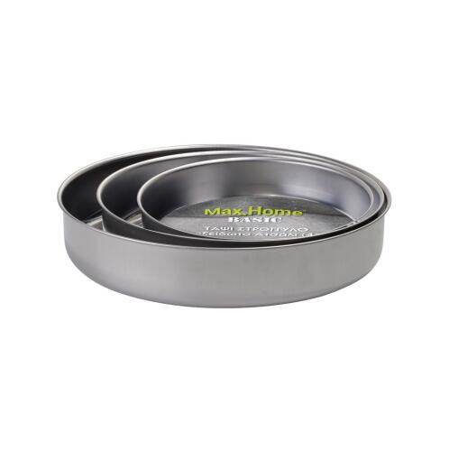 MAX HOME ΣΕΤ 3τεμ. ΤΑΨΙΑ 0.4mm ΣΤΡΟΓΓΥΛΑ (28-32-36cm) BASIC