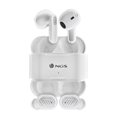 NGS Ακουστικά In-ear Bluetooth Handsfree με Θήκη Φόρτισης Artica Duo Λευκά