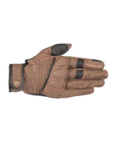 ALPINESTARS  ΓΑΝΤΙΑ CRAZY EIGHT ΔΕΡΜΑΤΙΝΑ ΔΙΑΤΡΗΤΑ ΚΑΦΕ/ΜΑΥΡΑ L