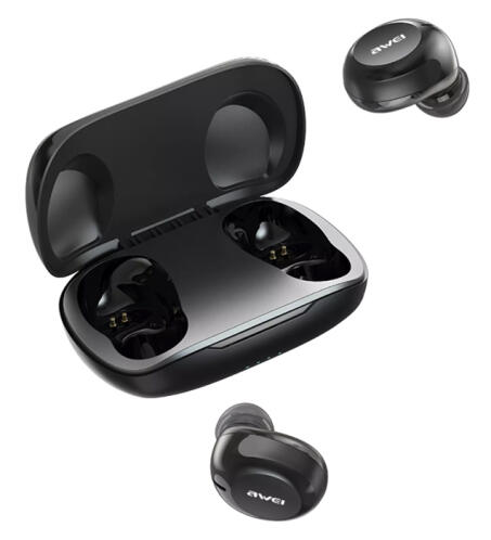 AWEI earphones με θήκη φόρτισης T20 True Wireless μαύρα