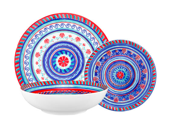 Casa Domani Σερβιτσιο 12 Τεμαχίων Μπλε Amalfi Coupe Σε Συσκευασία Δώρου- Πορσελάνη