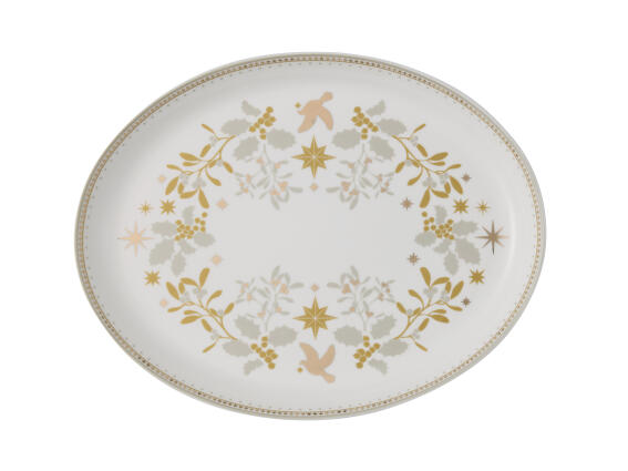 Maxwell & Williams Πιατέλα Οβάλ 25,5x20cm White Christmas σε Συσκευασία Δώρου -Πορσελάνη