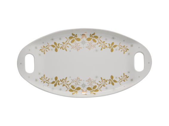 Maxwell & Williams Πιατέλα Οβάλ 52,5x28cm Με Χερούλια White Christmas σε Συσκευασία Δώρου - Πορσελά