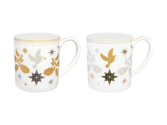 Maxwell & Williams Κούπες 340ml White Christmas Σετ 2 Τεμαχίων σε Συσκευασία Δώρου - Πορσελάνη