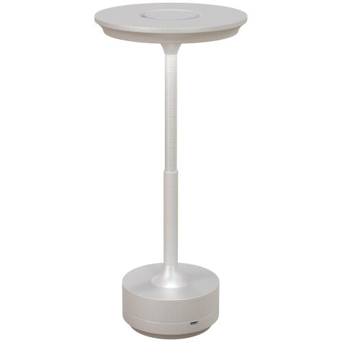 HOMCOM Wireless Lamp Touch LED Light 3 Tones and Rechargeable Battery, Ø13x28,5cm, Ασημί B31-454V00SR