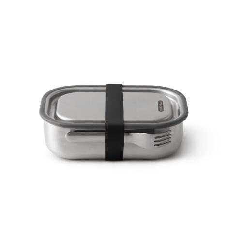 Black & Blum Ανοξείδωτο Δοχείο Φαγητού με Χώρισμα Black 20X15X6,5cm - 1lt