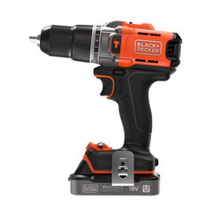 Black & Decker Κρουστικό Δραπανοκατσάβιδο 18V με 1 X 2.0Ah Μπαταρία 1A Φορτιστή σε Κουτί