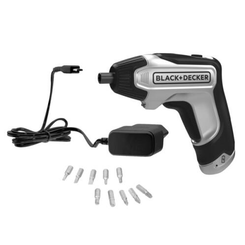 Black & Decker Κατσαβίδι Μπαταρίας 3.6V 1x1.5Ah σε Ασημί Χρωματισμό Limited Edition με 10 Αξεσουάρ και Θήκη Μεταφοράς