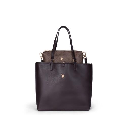 US Polo Assn. Τσάντα ώμου Shopping 2 σε 1 Malibu Chocolate