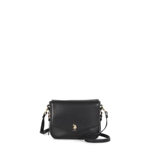 US Polo Assn. Τσάντα ώμου με καπάκι 22x8x18cm σειρά Forest Black