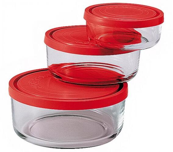 BORMIOLI  ΔΟΧΕΙΑ ΤΡΟΦΙΜΩΝ ΣΤΡΟΓΓΥΛΑ ΣΕΤ 3 ΤΕΜΑΧΙΩΝ GELO