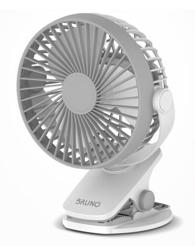 BRUNO BRN-0230 Ανεμιστήρας με κλίπ επαναφορτιζόμενος λευκός-γκρί
