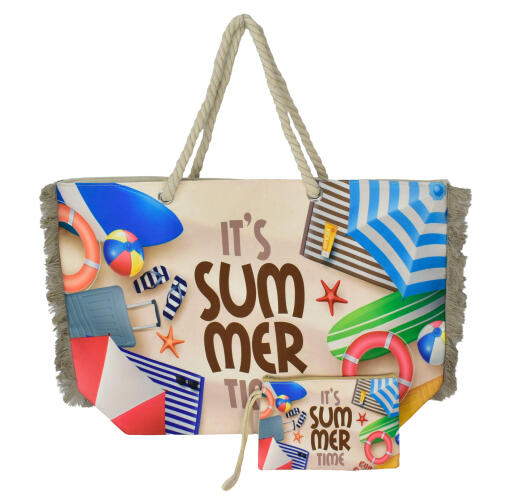 BRUNO τσάντα θαλάσσης με νεσεσέρ SOL-BAY BRN-0299 58x40cm