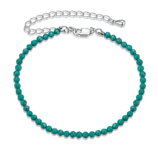 BAMOER βραχιόλι BSB204-GN με συνθετική τουρκουάζ ασήμι 925 πράσινο