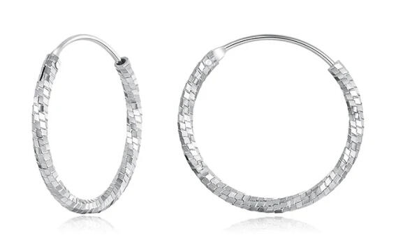 BAMOER σκουλαρίκια κρίκοι BSE1178-M ασήμι 925 2.1cm ασημί