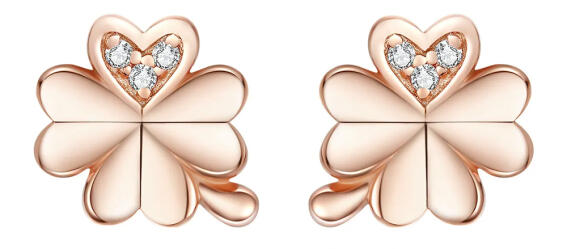 BAMOER σκουλαρίκια καρφωτά BSE233 κυβική ζιρκόνια ασήμι 925 ροζ χρυσό