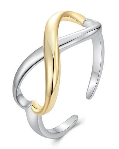 BAMOER δαχτυλίδι BSR622-E ανοιγόμενο ασήμι 925 ασημί/χρυσό