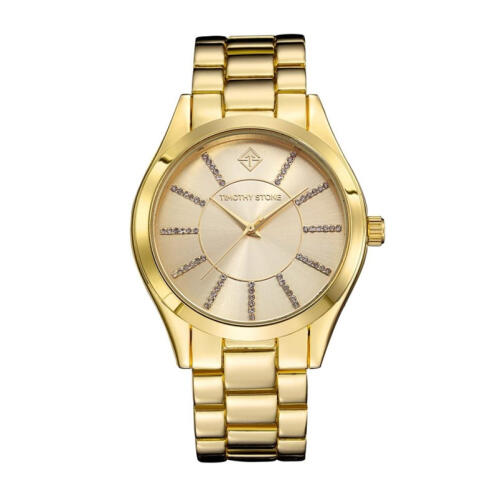 Timothy Stone Γυναικείο Ρολόι Χρώματος Χρυσό με Μεταλλικό Μπρασελέ και Κρύσταλλα Swarovski® C-012-ALGD