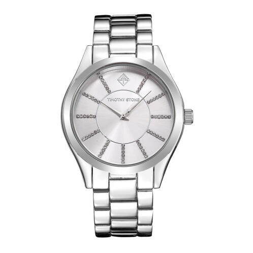 Timothy Stone Γυναικείο Ρολόι Χρώματος Γκρι με Μεταλλικό Μπρασελέ και Κρύσταλλα Swarovski® C-013-ALSL