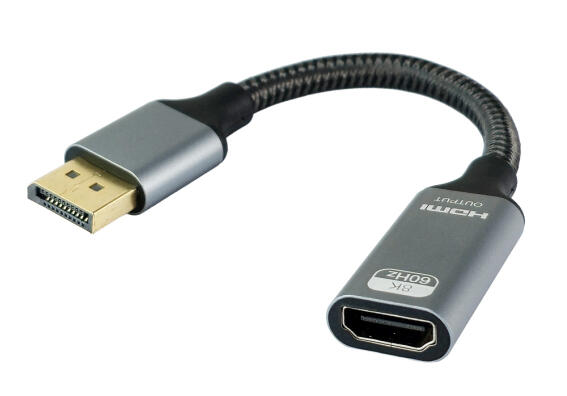 POWERTECH αντάπτορας DisplayPort σε HDMI CAB-DP077 8K/60Hz 0.1m μαύρος