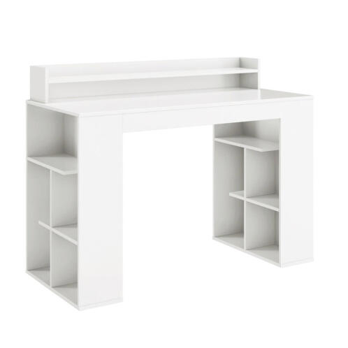 Costway Ξύλινο Γραφείο με Ράφι Οθόνης Υπολογιστή και 2 Βιβλιοθήκες 120 x 54 x 90 cm Costway CB10480WH