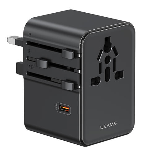 USAMS φορτιστής/αντάπτορας πρίζας CC310 2x USB & 3x USB-C universal 70W μαύρος