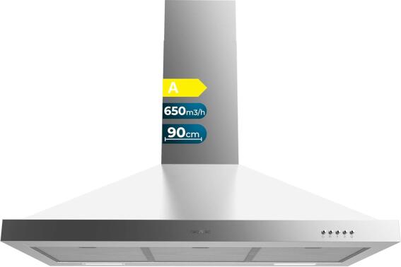 Cecotec Απορροφητήρας Καμινάδα 90cm Bolero 165W CEC-02844 Inox