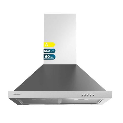 Cecotec Απορροφητήρας Καμινάδα 60 cm Bolero Flux PM 606500 Inox A CEC-02870