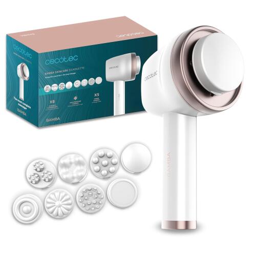 Cecotec CEC-04449 Συσκευή Μασάζ Σώματος με 8 Ανταλλακτικές Κεφαλές 5 Λειτουργίες και 6 Επίπεδα Έντασης